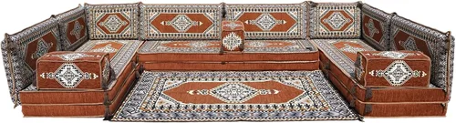 Vista 57 de arabicsofa Cojines de piso árabe en forma de U – Sofá tradicional Majlis con sofá otomano