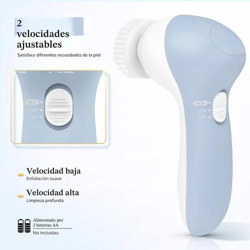 Vista 6 de COSLUS Cepillo de Limpieza Facial de Silicona: Dispositivo de Masaje Exfoliante Eléctrico 2 en 1 FBS-D, a prueba de agua, limpieza profunda
