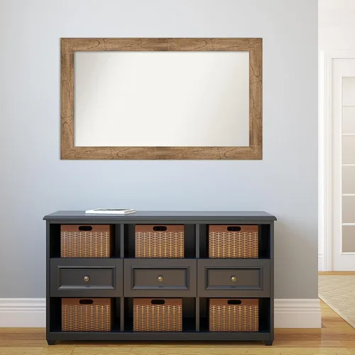 Vista 4 de Amanti Art Espejo personalizado, espejo de baño marrón búho, espejo de pared o espejo de tocador de baño sobre el fregadero (27.5 x 45.5 pulgadas)