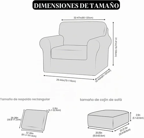 Vista 5 de 3 piezas de fundas de terciopelo de alta elasticidad para sofá de 1 cojín, fundas lavables para sofá con cordón antideslizante en la parte inferior