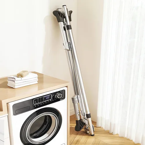 Vista 6 de YSUEFIJO Heavy Duty Laundry Drying Rack, Clothes Drying Rack Foldable, Length Adjustable Garment Rack, Portable Stainless Steel Laundry Stand, with