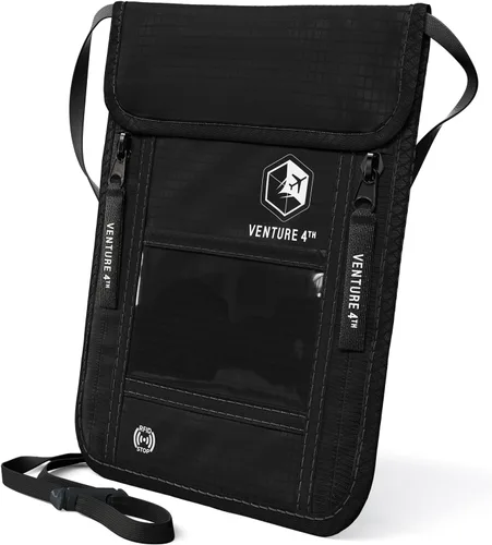 Vista 40 de Venture 4th bolsa de cuello de viaje con traba RFID, gris), V4-01-NP-GR