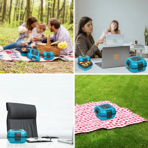 Vista 5 de Pinnacle Lonchera inulada a prueba de fugas para niños y adultos, contenedor térmico de acero inoxidable para la escuela, juego de 2 tamaños