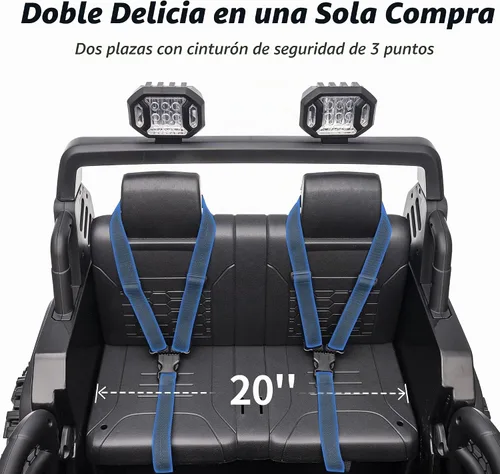 Vista 6 de Hikiddo - Coche eléctrico de 2 plazas, juguete eléctrico de 12 V para niños grandes de 4 a 8 años