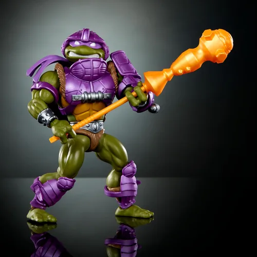 Vista 5 de Mattel Masters of the Universe Origins Turtles of Grayskull figura de acción y accesorios, Donatello juguete coleccionable con 16 articulaciones