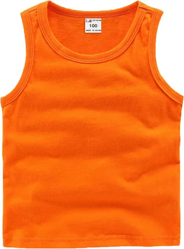 Vista 4 de EISHOW Camisetas sin mangas unisex para niños y niñas, camisetas sin mangas de algodón, camisetas básicas de verano