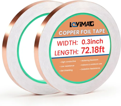 Vista 7 de LOVIMAG Cinta de cobre (0.2 pulgadas x 72 pies), paquete de 2 tiras
