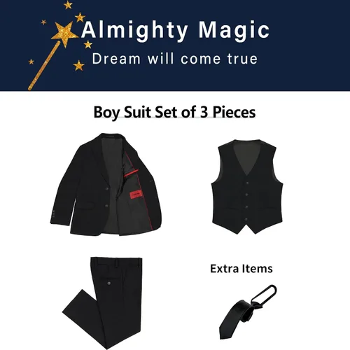 Vista 4 de Boys Slim Fit Suits for Boys Suit Set Boy Dresswear Ring Bearer Outfit Kids Suits Boy Wedding Dress