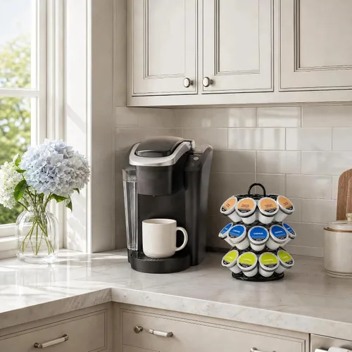 Vista 7 de Soporte giratorio para cápsulas Keurig, soporte para tazas K de alta