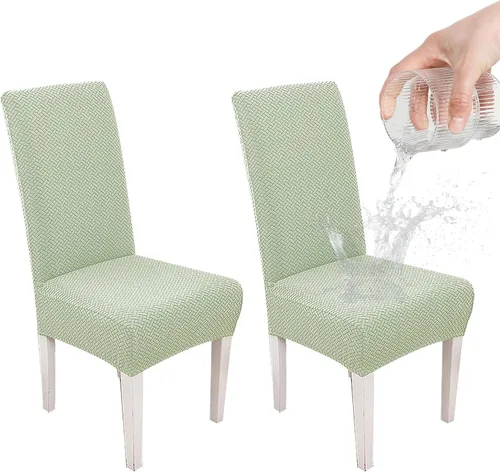 Vista 30 de Parsons - Funda para silla de comedor, funda desmontable para silla de sofá, funda retráctil (2, albaricoque)