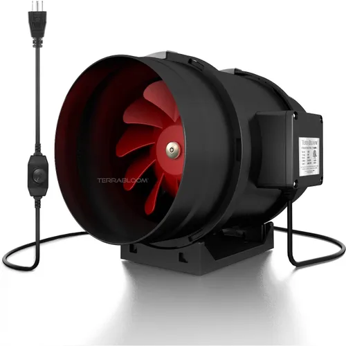 Vista 6 de Ventilador de conductos con regulador de velocidad integrado para admisión y escape de TerraBloom