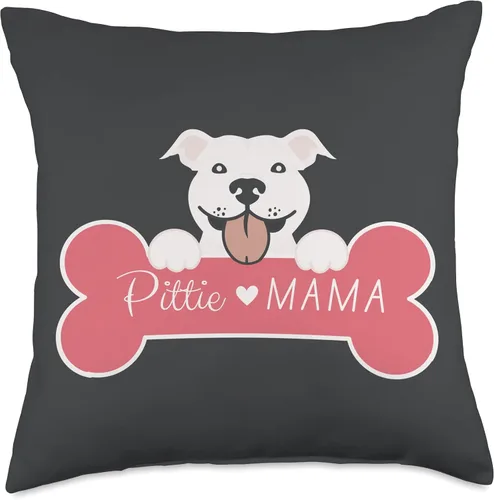 Vista 5 de jovy fits Pittie Mama Regalos para Pitbull, almohada Pit Bull Mom, 16 x 16 pulgadas, multicolor