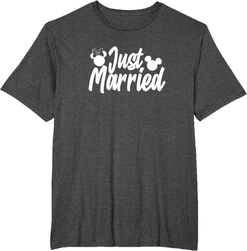 Vista 19 de Disney Mickey & Friends Mickey & Minnie Just Married Lyrics Camiseta Negro