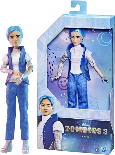 Vista 2 de Disney Princess Zombies 3 A-spen Fashion Doll - Muñeca de 12 pulgadas con pelo azul, traje de alienígena, zapatos y accesorios. Juguete para niños a