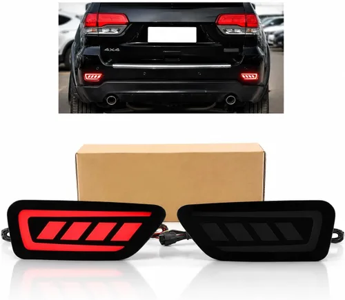 Vista 7 de Compatible con Jeep Compass 2011-2016, Jeep Grand Cherokee 2011-2021, Dodge Journey 2011-2017, luz de parachoques LED, luz de freno, luz antiniebla