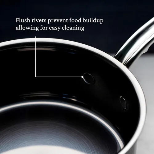 Vista 7 de Hestan NanoBond Molecular - Cacerola de titanio con tapa, 3 cuartos de galón, acero inoxidable sin PFAS, 4 veces más fuerte, apta para horno de 1050