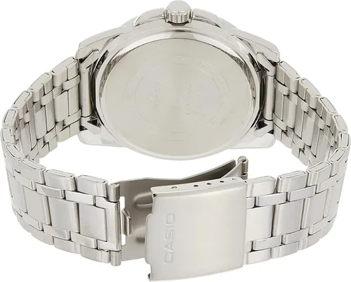 Vista 2 de Casio MTP1314D-1AV Reloj de cuarzo de acero inoxidable plateado con esfera negra para hombre