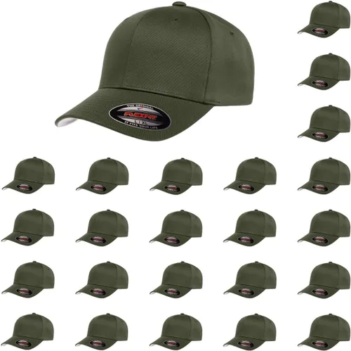 Vista 21 de Gorra de béisbol Flexfit Wooly Combed Premium de 6 paneles estructurada Ajuste elástico Paquete al por mayor disponible Negro