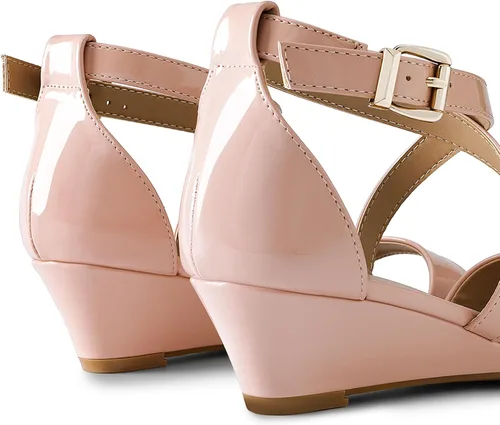 Vista 5 de DREAM PAIRS - Sandalias de tacón bajo con correa de tobillo para mujer