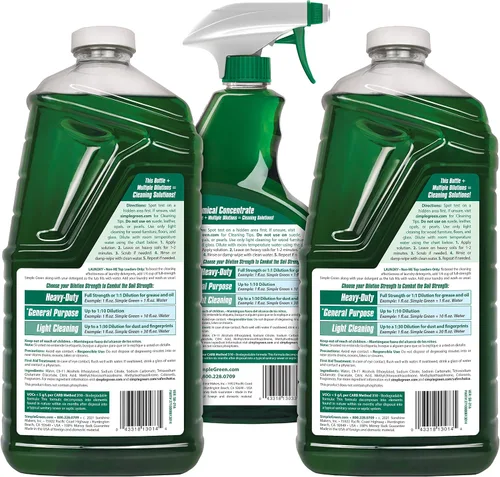 Vista 2 de Simple Green Spray limpiador multiusos y recarga, verde, juego de 3 piezas, original, 1 unidad
