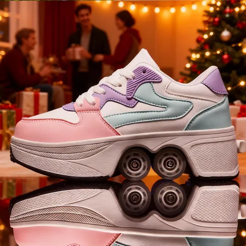 Vista 6 de Roller Skate Shoes for Women Girls Boy and Men 4-Wheels Fashion Professional Outdoor Indoor Quad-Skates for Kids & Adults Christmas/Birthday Gifts