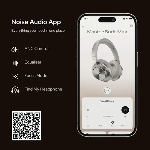 Vista 6 de Noise Master Buds Max, Sound by Bose - Auriculares inalámbricos sobre la oreja con segmento líder ANC adaptativo, ecualizador dinámico, LHDC 5.0