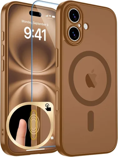 Vista 278 de zapica Funda magnética para iPhone Air, con protector de pantalla de vidrio templado, compatible con MagSafe, translúcida mate, a prueba de golpes
