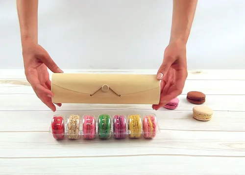 Vista 3 de PacknWood 210MACINS7 - Inserto largo transparente para 7 macarons - 8.4 x 2.4 x 0.8 pulgadas, 44; paquete de 150
