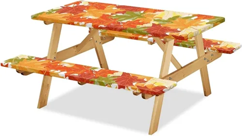 Vista 16 de Juego de 3 calcetines de árbol de Navidad de dibujos animados y galletas, funda de mesa de picnic ajustable con funda de banco, manteles Calcetines