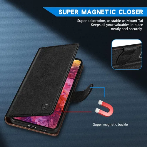 Vista 4 de ZZXX Funda tipo cartera para Samsung Galaxy S20 FE 5G de 6.5 pulgadas con bloqueo RFID, ranura para tarjetas, función atril, funda protectora