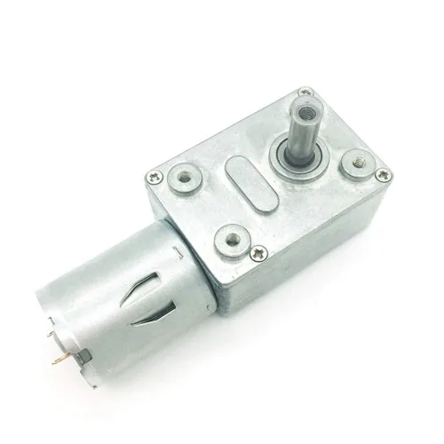 Vista 3 de BRINGSMART Motor de engranaje helicoidal de 12V 18rpm DC con transformador de voltaje de 12V 2A 26.5 lbs.cm de baja velocidad Mini Turbina Worm 12V