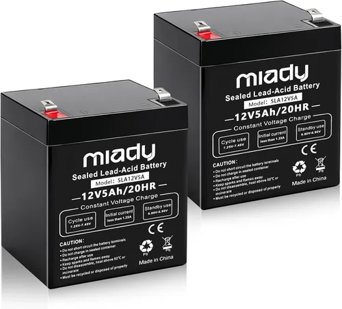 Vista 12 de Miady 12V 12Ah - Batería recargable de ácido de plomo sellada (paquete de 2)