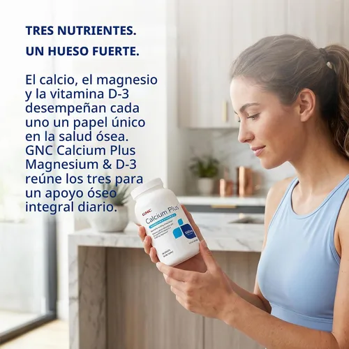 Vista 7 de GNC Calcio Plus Magnesio y Vitamina D-3 1000 mg, Huesos Fuertes, 180