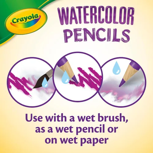 Vista 4 de Lápices de colores de acuarela Watercolor de Crayola, 24 unidades, Paquete de 1, Variados