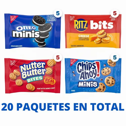Vista 4 de Nabisco, Paquete surtido de mezcla clásica, Oreo Mini, Chips Ahoy! Mini