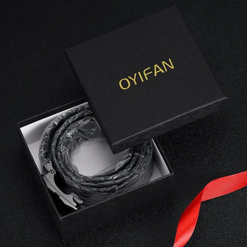 Vista 8 de Oyifan Cinturón negro para hombre cinturón de diseñador de cuero genuino para hombre cinturón de moda para hombre cinturón casual para hombre