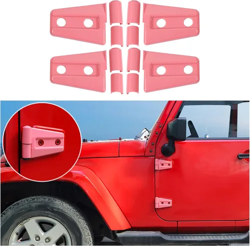 Vista 20 de 4 cubiertas protectoras de bisagra de puerta para Jeep Wrangler JK 2007-2018 de 2 puertas (negro)