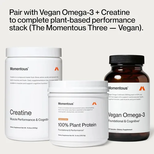 Vista 7 de Momentous Proteína vegana en polvo – 0.71 oz de proteína vegetal – Certificado NSF para deporte – Vegano – Sin OGM – Sin gluten – 12 porciones