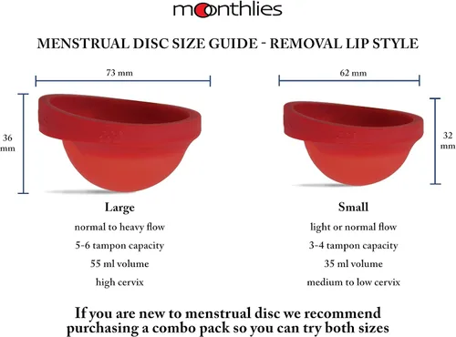 Vista 5 de MOONTHLIES Disco menstrual reutilizable Disco de período con vástago de bucle de extracción Alternativa a las copas menstruales para flujos