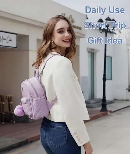 Vista 17 de Mini mochila de moda para niñas, bolso pequeño lindo de cuero a cuadros para mujer, mochilas pequeñas, Negro -, Mini mochila de moda para niñas