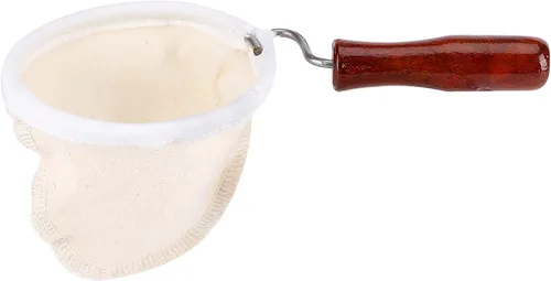 Vista 10 de Filtro de café de tela, tela de franela reutilizable hecha a mano, colador de filtro de café, tela lavable, calcetín de filtro de té con mango