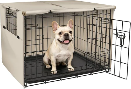 Vista 30 de Explore Land - Funda para jaula para perros, 18 pulgadas, color negro Parasol de poliéster resistente, ajuste universal para jaula de alambre
