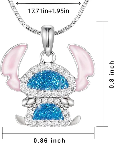 Vista 7 de Stich - Collar de regalo de cumpleaños con temática para niñas, accesorio de joyería para adolescentes, relleno de calcetín de Navidad de moda