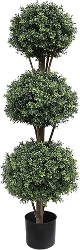 Vista 9 de momoplant Juego de 2 plantas artificiales de boj de 56 a 4.7 pies para interiores y exteriores