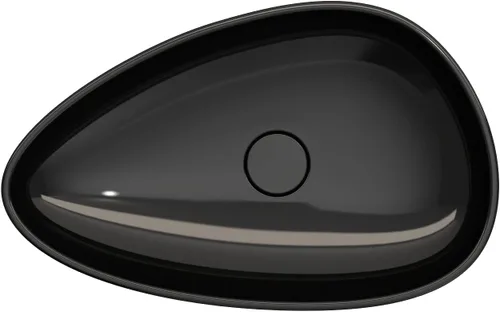 Vista 4 de BOCCHI Etna Vessel Arcilla refractaria 23.25 pulgadas con tapa de drenaje a juego en negro
