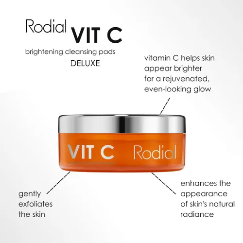 Vista 3 de Rodial Almohadillas limpiadoras iluminadoras Vit C, almohadillas tonificantes y purificadoras, almohadillas de rejuvenecimiento para día y noche