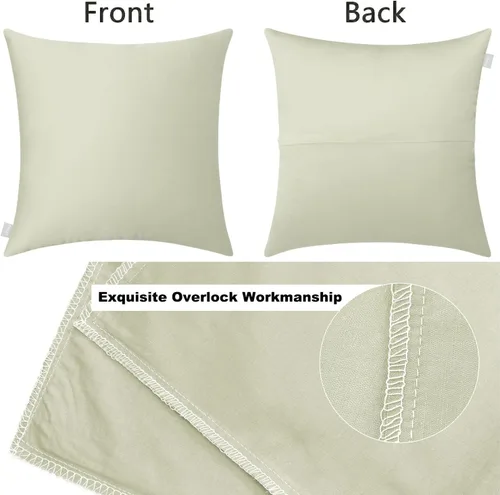 Vista 7 de Thmyo - Paquete de 2 fundas de almohada de algodón sólido decorativas cuadradas, fundas de almohada DIY, fundas de almohada en blanco