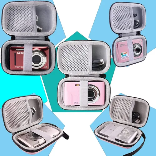 Vista 7 de Funda para cámara digital Lecran/Kodak PIXPRO Friendly Zoom FZ55/FZ53/FZ43/FZ45 y más marcas para cámara infantil (rosa)