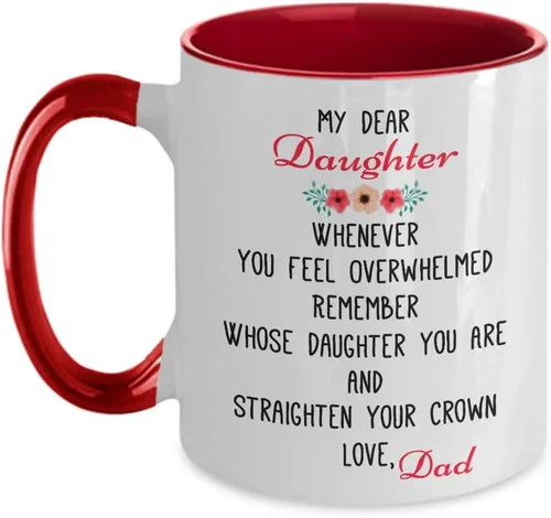 Vista 3 de My Dear Daughter Whenever You Feel Overwhelmed Remember Whose Daughter You Are Coffee Mug - To My Daughter From Dad - Daughter Mug Black