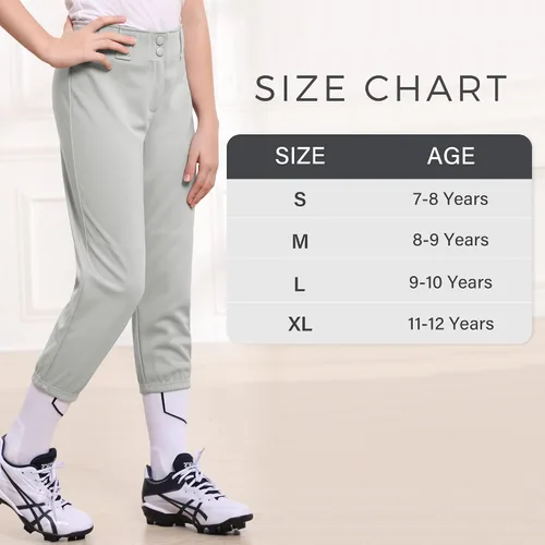 Vista 7 de Stelle Pantalones de sóftbol para niñas, pantalones de béisbol para niños